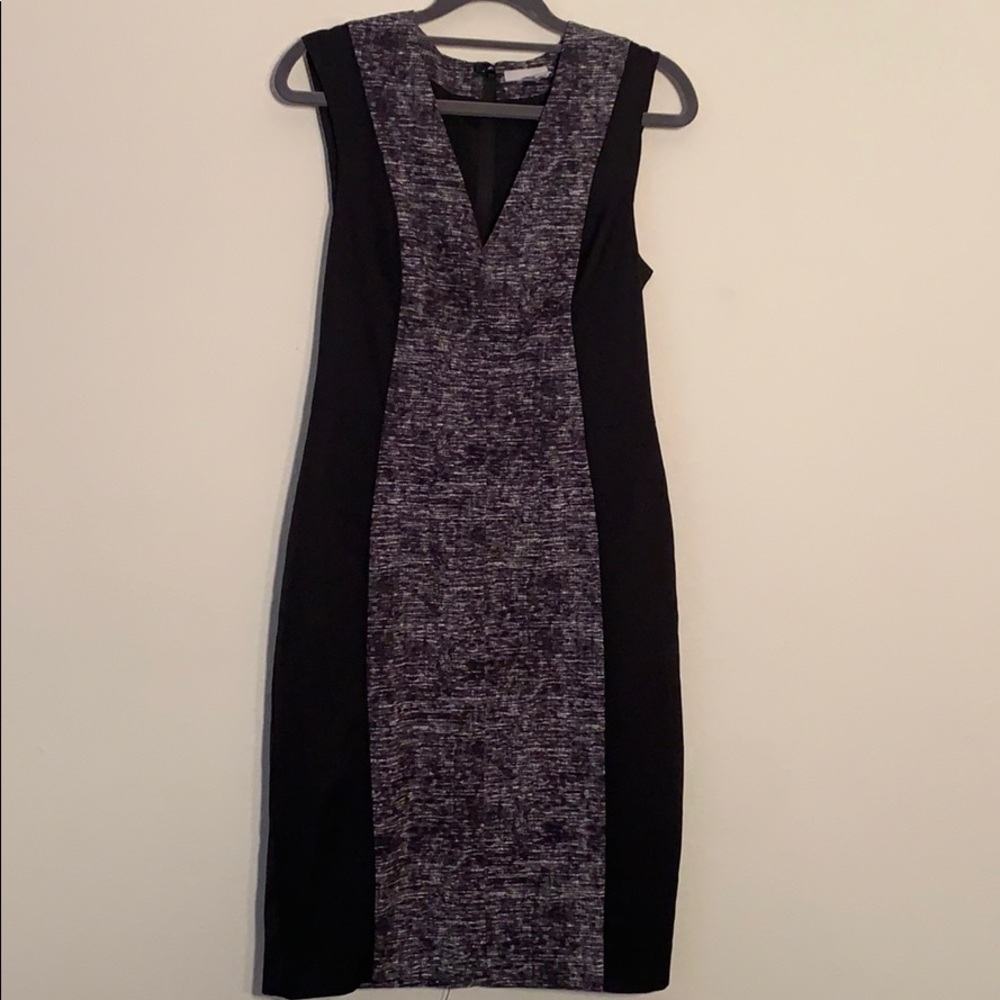 Black and grey back zip dress